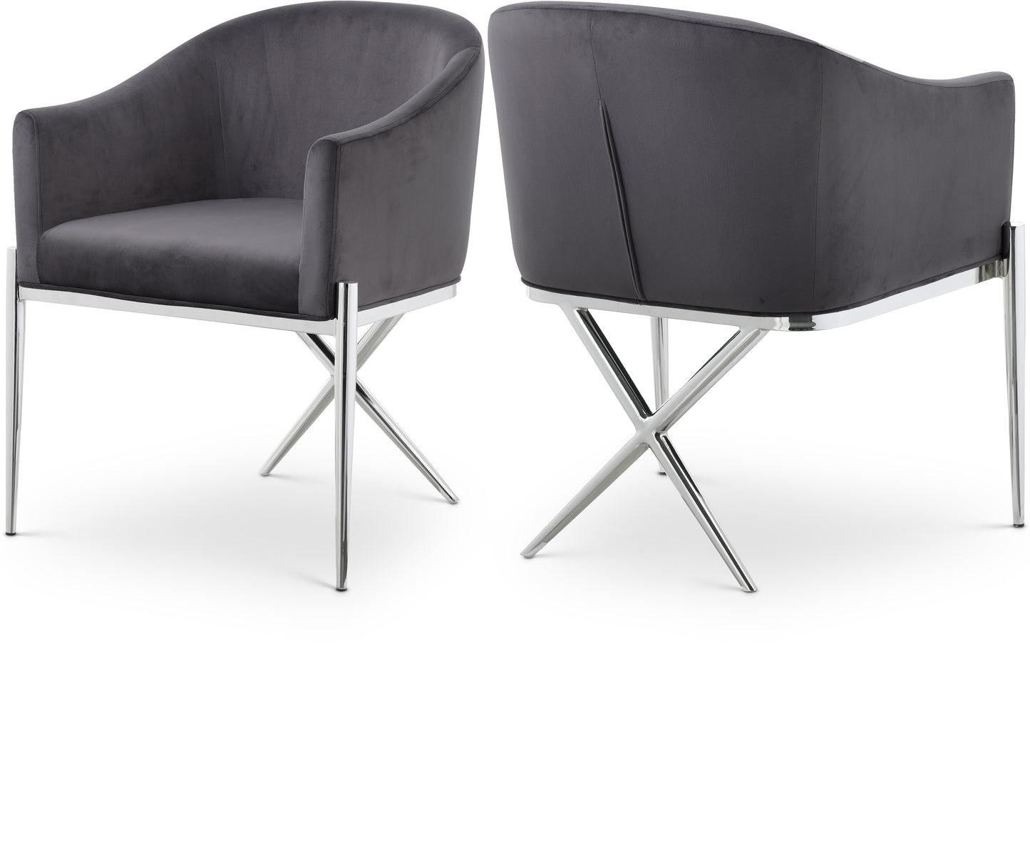 finch grey velvet dining chair