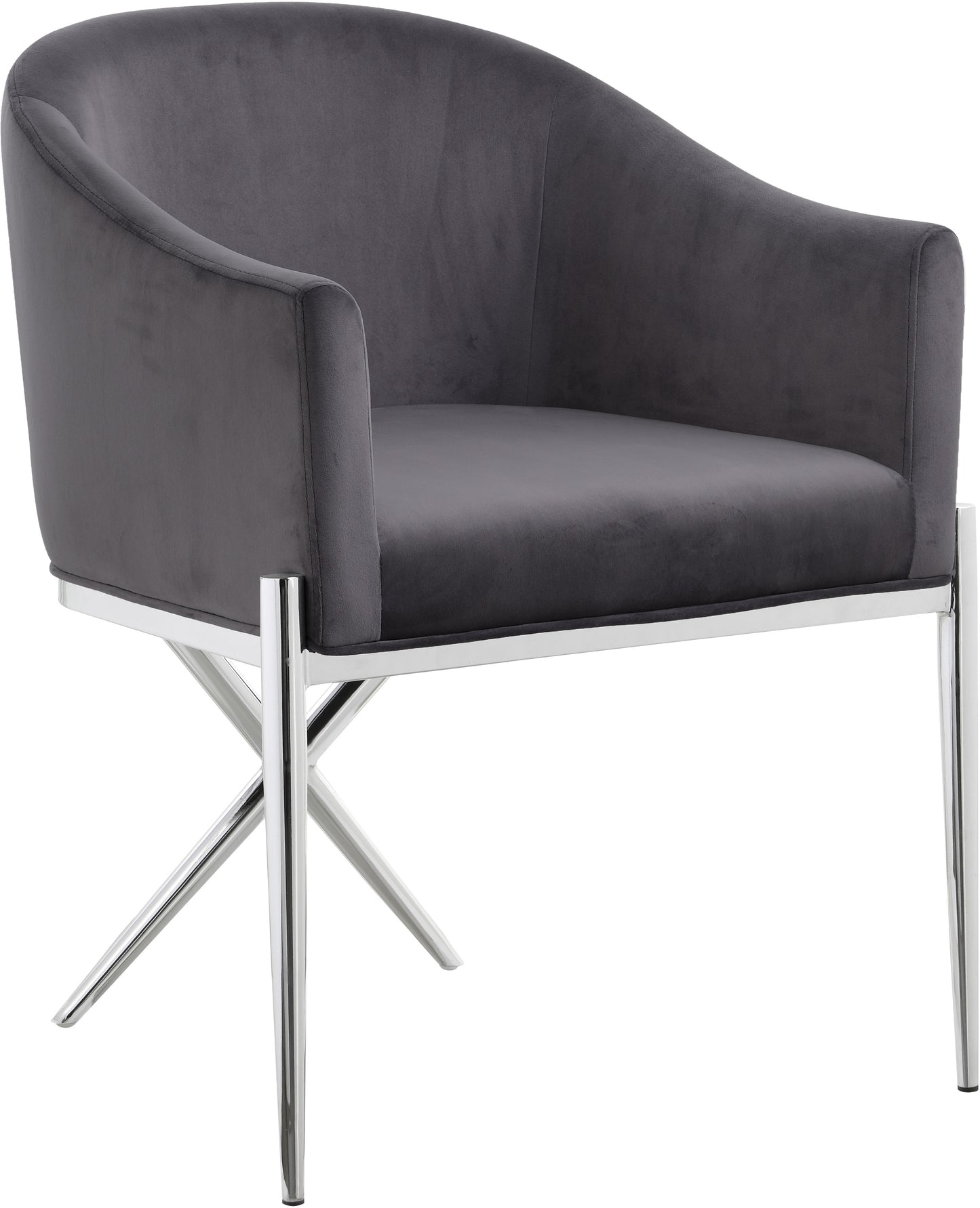 finch grey velvet dining chair