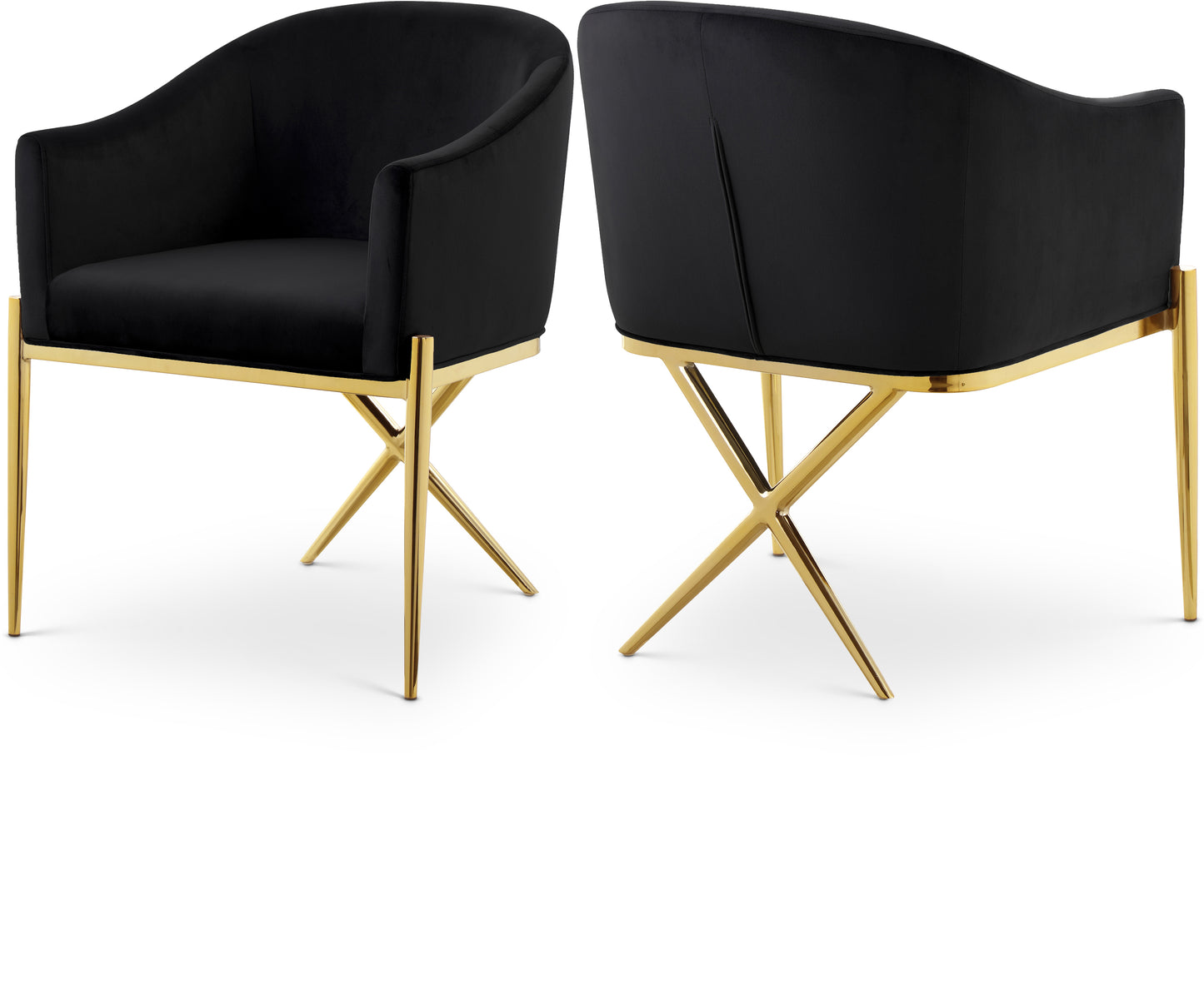 finch black velvet dining chair