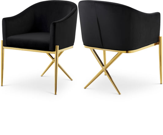 Finch Black Velvet Dining Chair