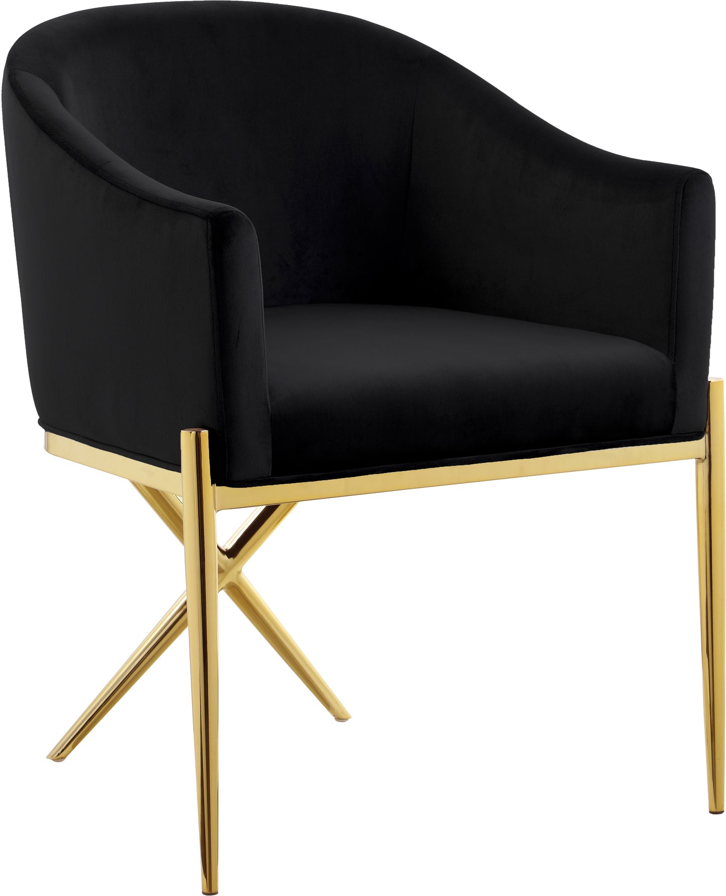 finch black velvet dining chair