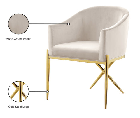 Cocoon Cream Velvet Dining Chair C