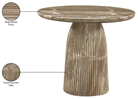 Indie 36" Beige Concrete Indoor/Outdoor Dining Table, 1 Piece