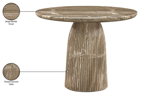 Indie 42" Beige Concrete Indoor/Outdoor Dining Table, 1 Piece