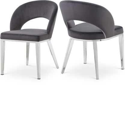 Ivy Grey Velvet Dining Chair