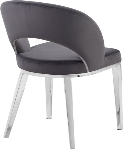 Ivy Grey Velvet Dining Chair