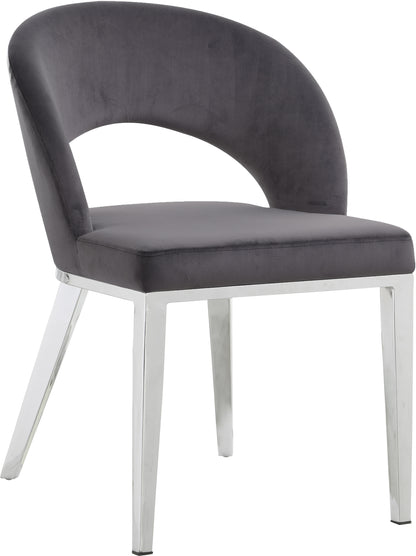 Ivy Grey Velvet Dining Chair