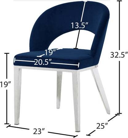 Ivy Navy Velvet Dining Chair