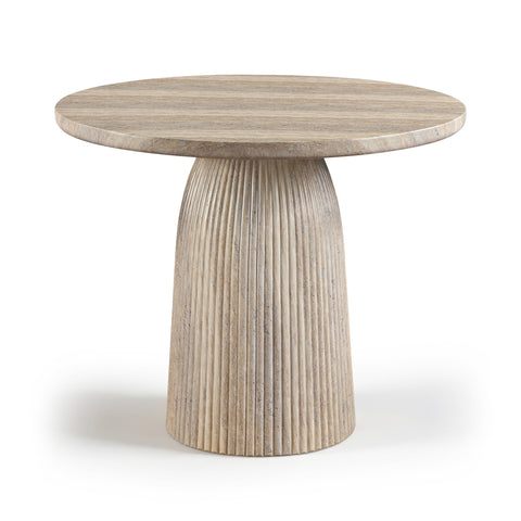 Indie 36" Travertine Concrete Indoor/Outdoor Dining Table, 1 Piece