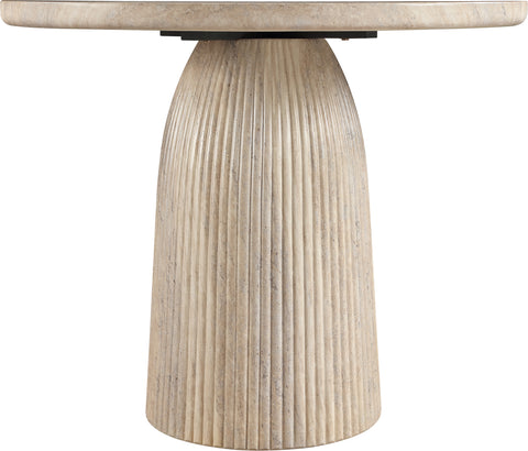 Indie 36" Travertine Concrete Indoor/Outdoor Dining Table, 1 Piece