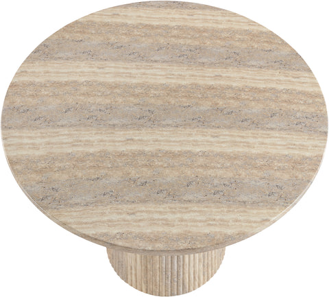 Indie 36" Travertine Concrete Indoor/Outdoor Dining Table, 1 Piece