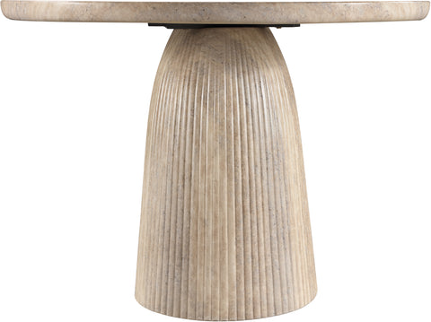 Indie 42" Travertine Concrete Indoor/Outdoor Dining Table, 1 Piece