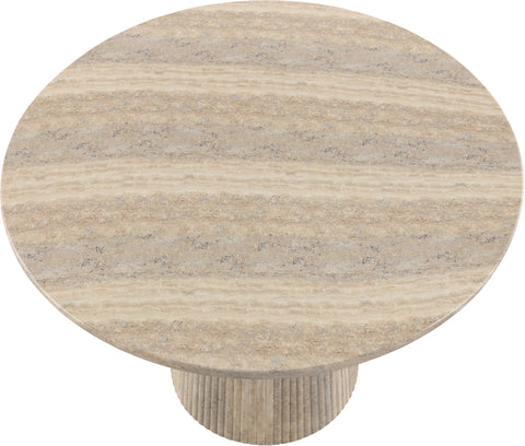 Indie 42" Travertine Concrete Indoor/Outdoor Dining Table, 1 Piece