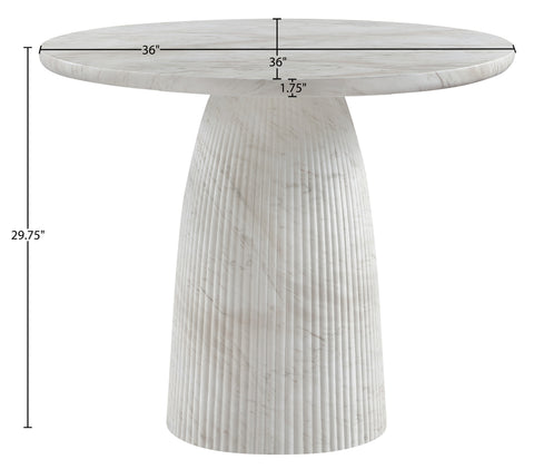 Indie 36" White Concrete Indoor/Outdoor Dining Table, 1 Piece