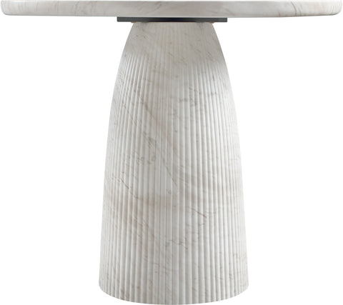 Indie 36" White Concrete Indoor/Outdoor Dining Table, 1 Piece