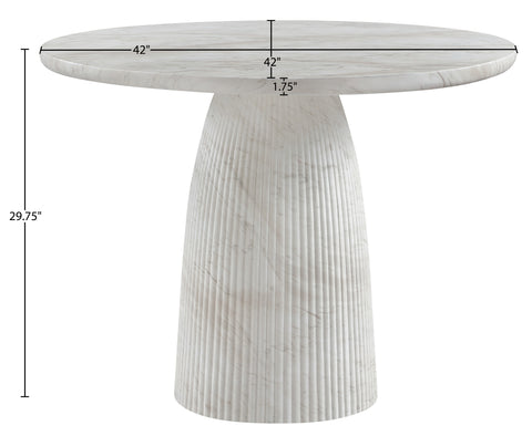 Indie 42" White Concrete Indoor/Outdoor Dining Table, 1 Piece