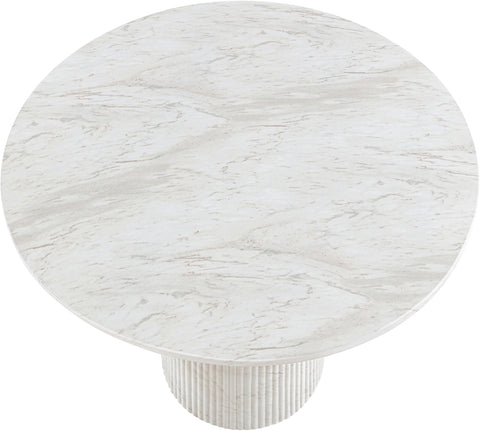 Indie 42" White Concrete Indoor/Outdoor Dining Table, 1 Piece