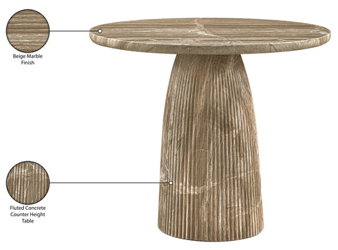Indie 36" Beige Concrete Indoor/Outdoor Counter Height Table, 1 Piece