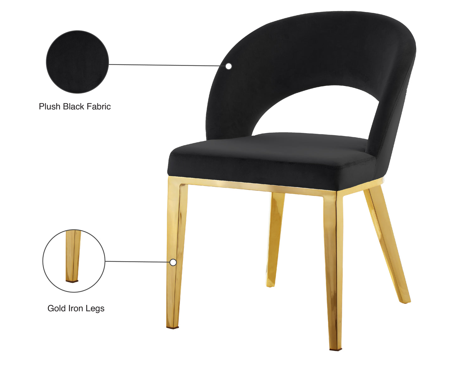 nexus black velvet dining chair c