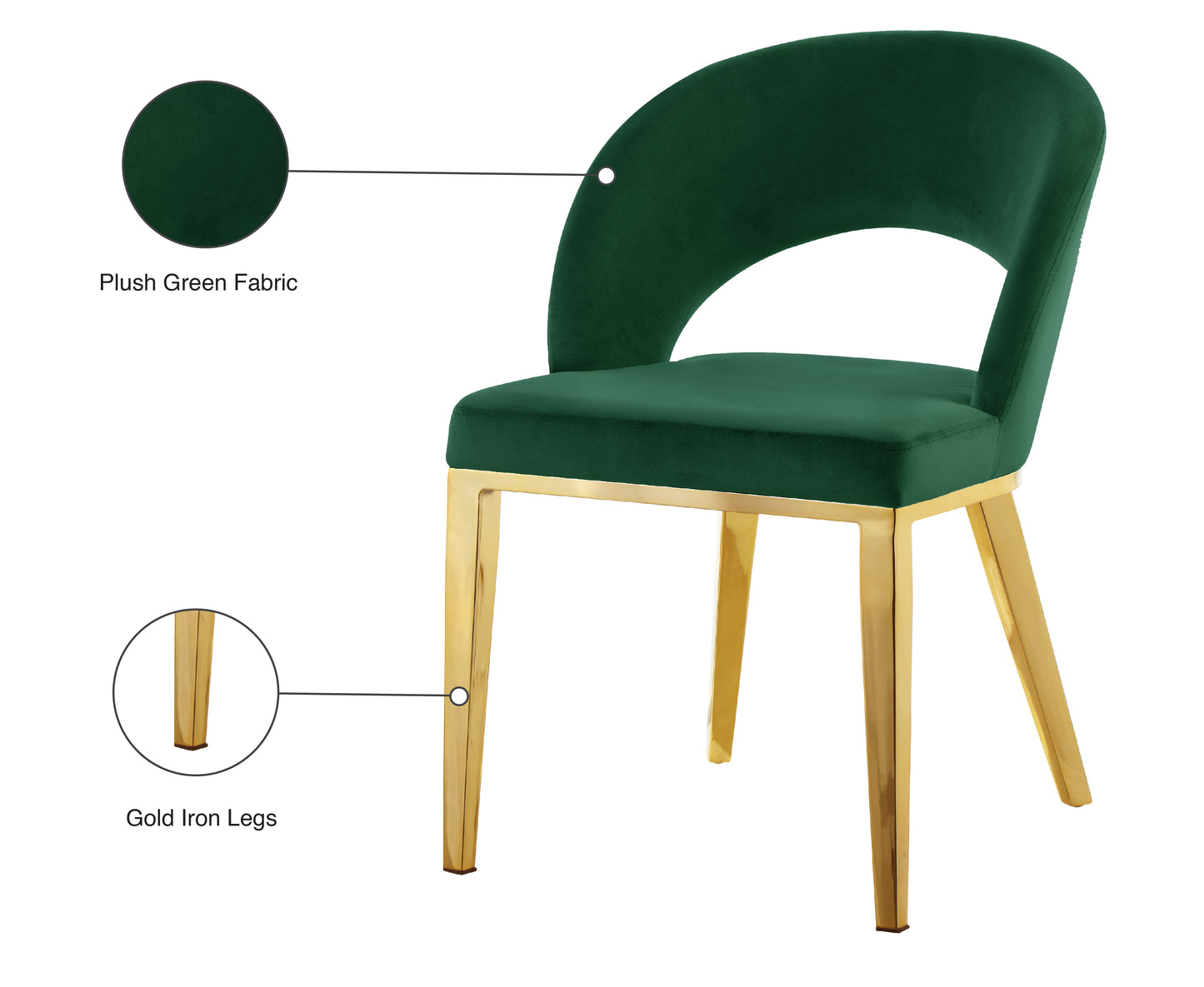 nexus green velvet dining chair c