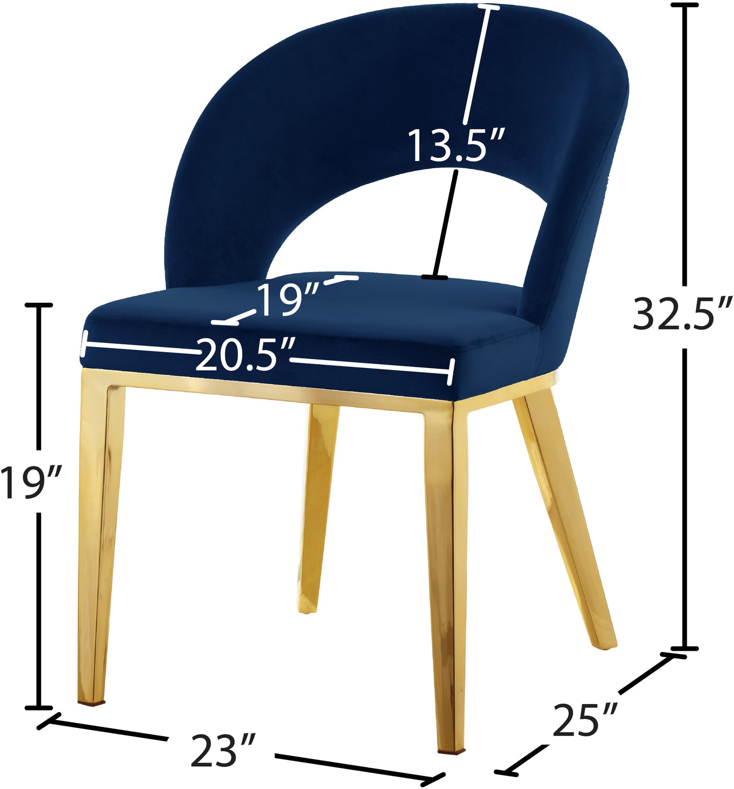 nexus navy velvet dining chair c