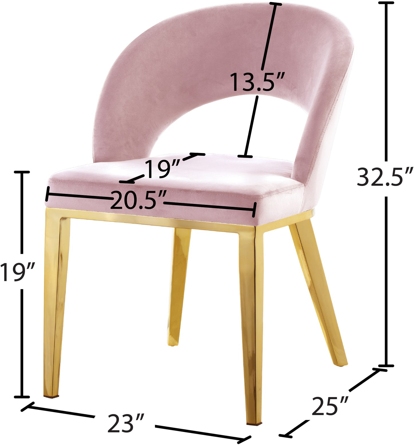 nexus pink velvet dining chair c