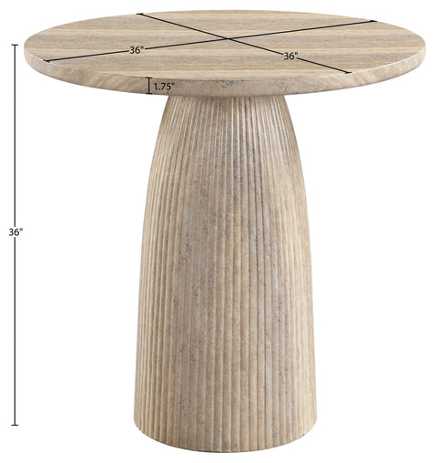 Indie 36" Travertine Concrete Indoor/Outdoor Counter Height Table, 1 Piece
