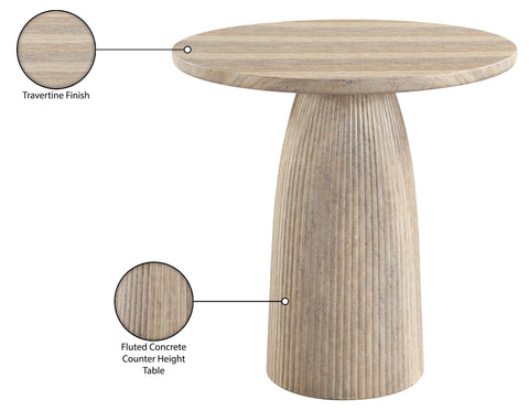 Indie 36" Travertine Concrete Indoor/Outdoor Counter Height Table, 1 Piece