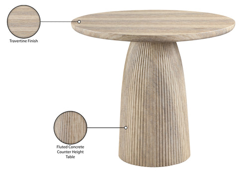 Indie 42" Travertine Concrete Indoor/Outdoor Counter Height Table, 1 Piece