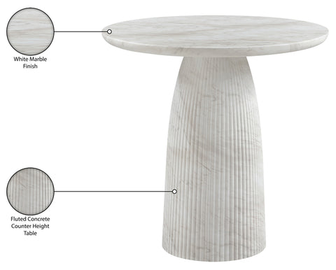 Indie 36" White Concrete Indoor/Outdoor Counter Height Table, 1 Piece