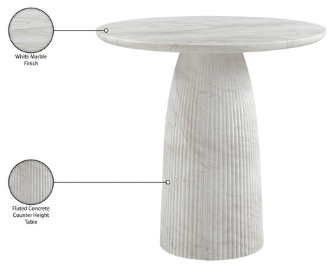 Indie 42" White Concrete Indoor/Outdoor Counter Height Table, 1 Piece