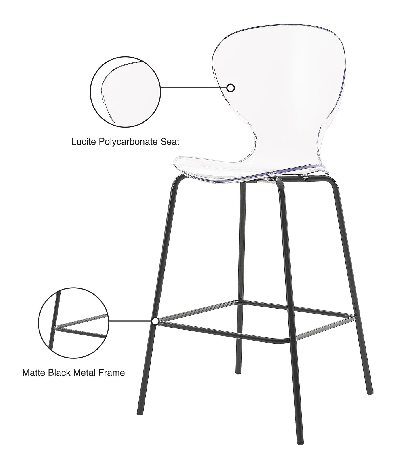 flynn matte black stool c