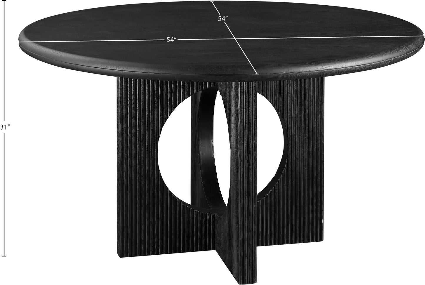 oblique black dining table