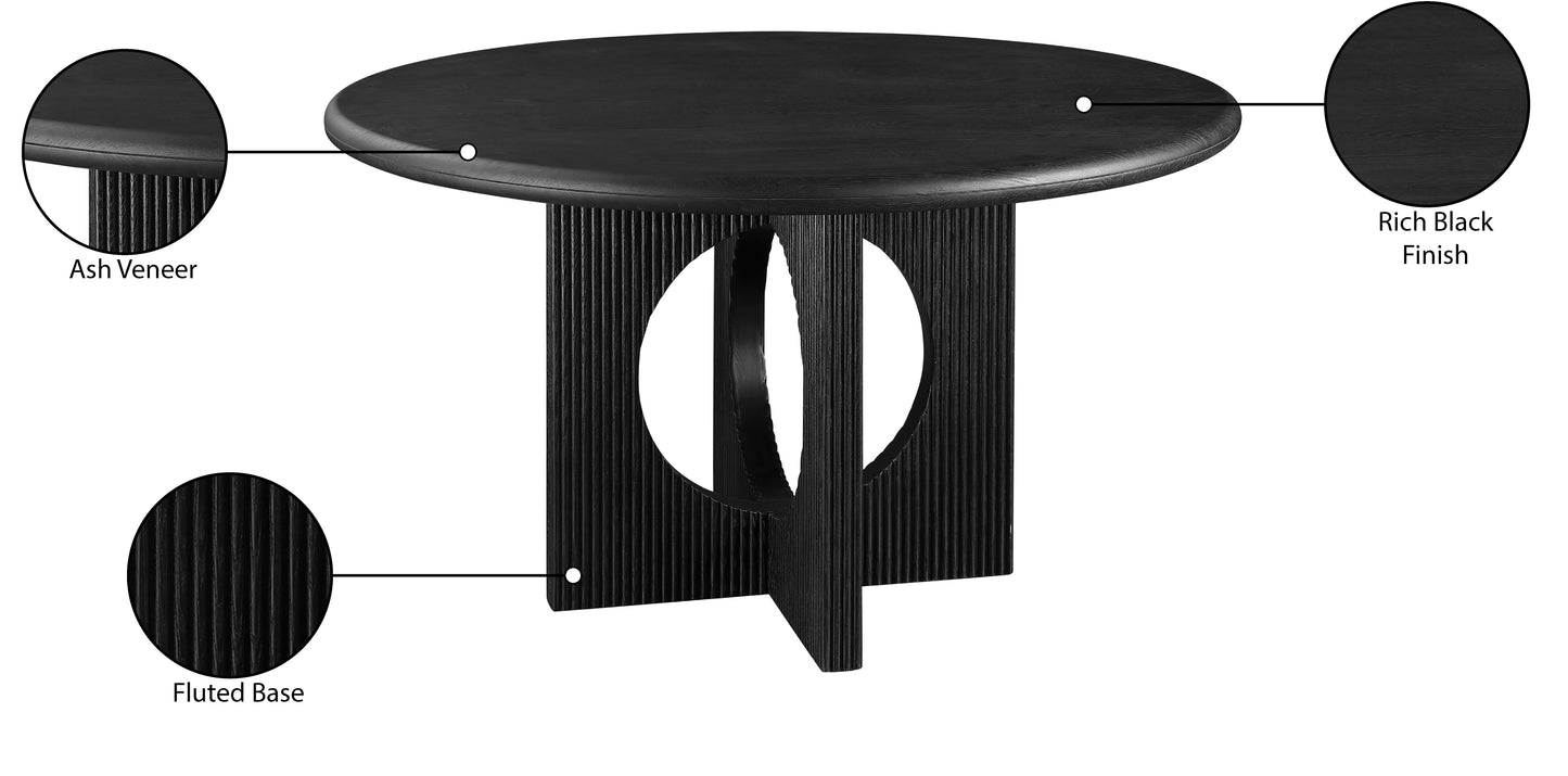 oblique black dining table