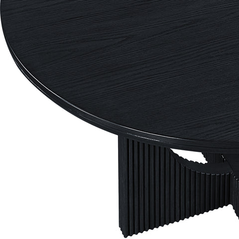 Florence 54" Black Wood And Veneer Dining Table, 1 Piece