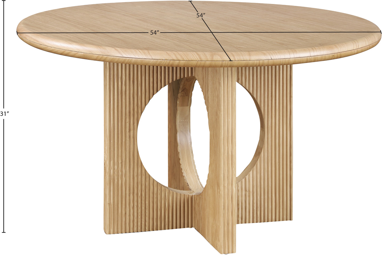 oblique natural oak dining table