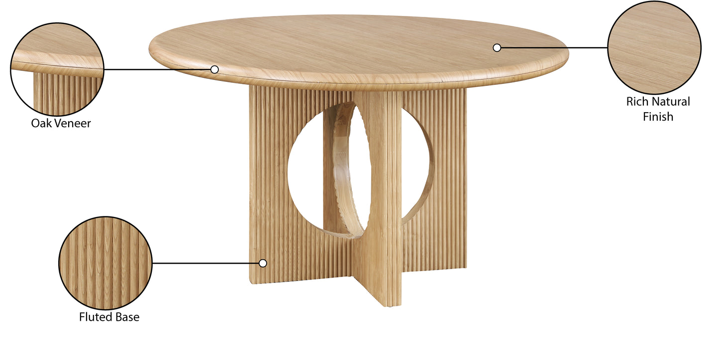 oblique natural oak dining table