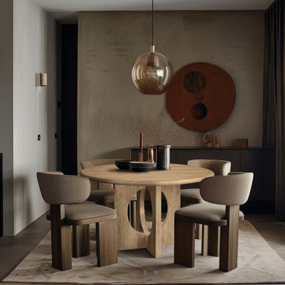 Oblique Natural Oak Dining Table