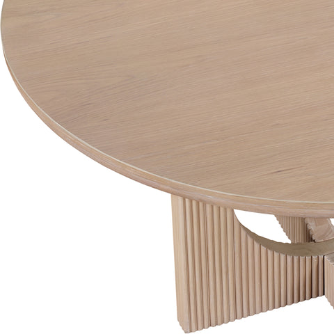 Florence 54" Natural Wood And Veneer Dining Table, 1 Piece