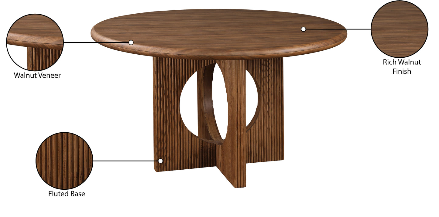 oblique walnut dining table