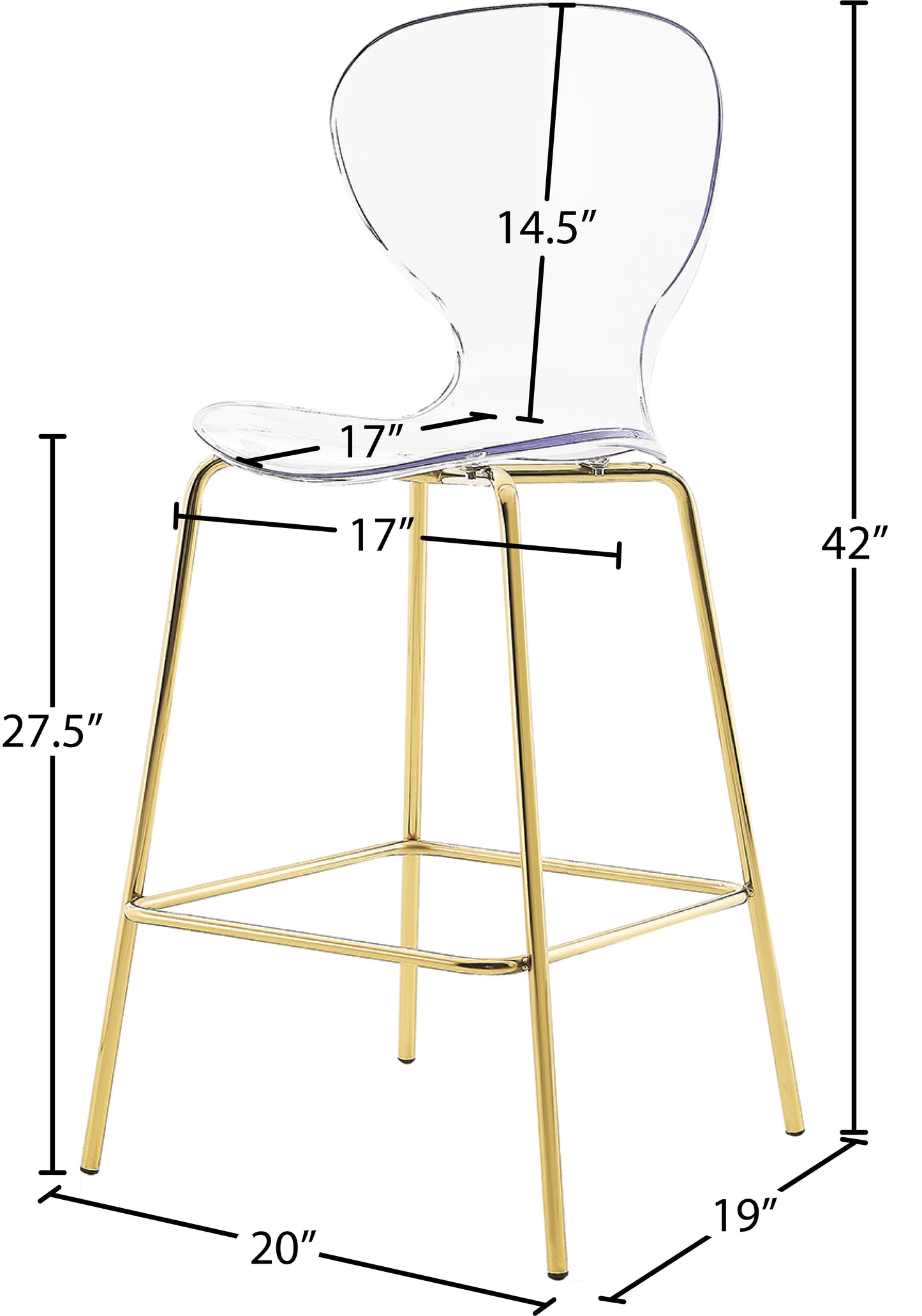 flynn gold metal stool c