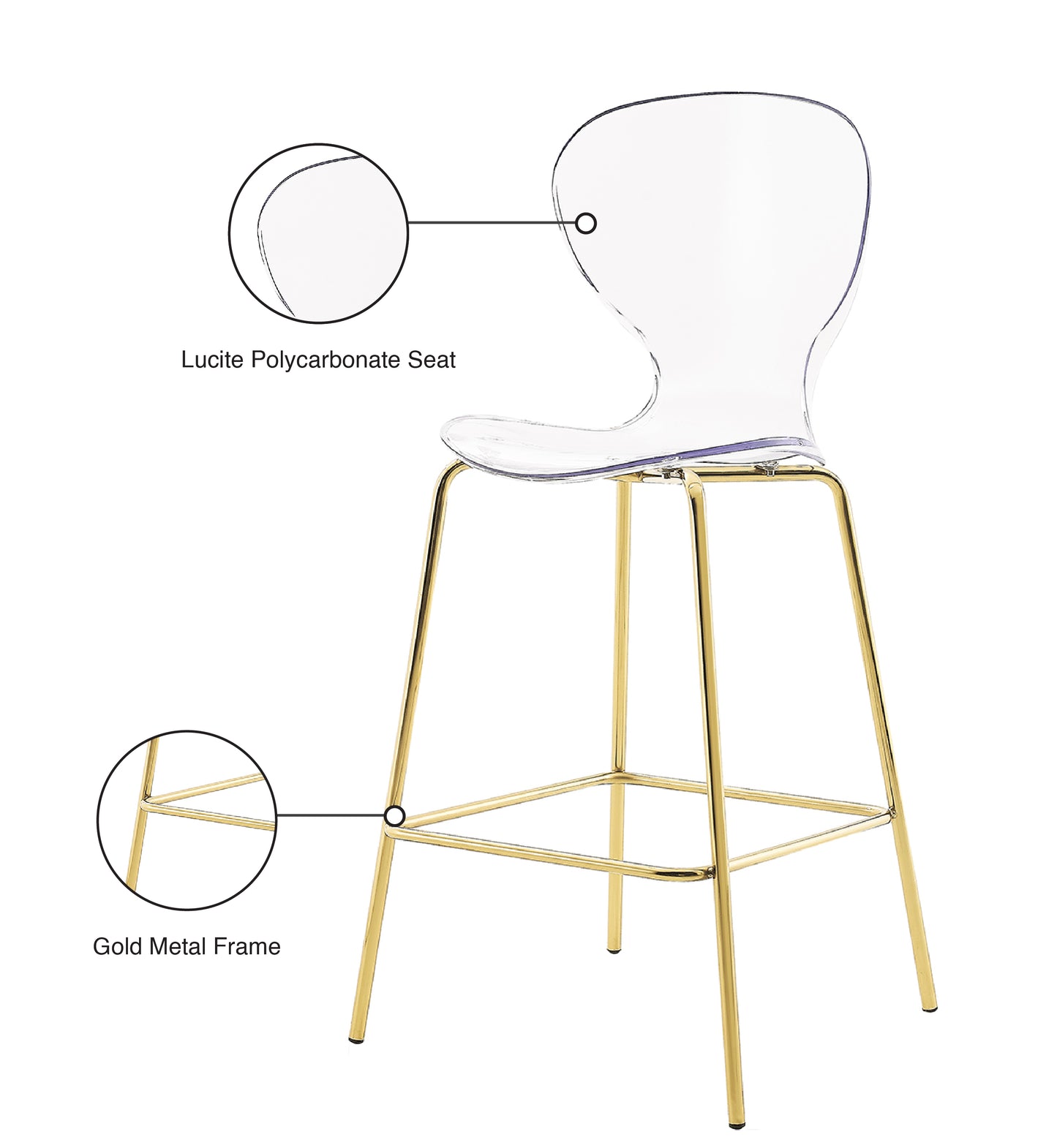 flynn gold metal stool c