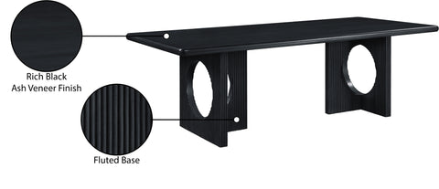 Florence 94" Black Wood And Veneer Dining Table, 1 Piece