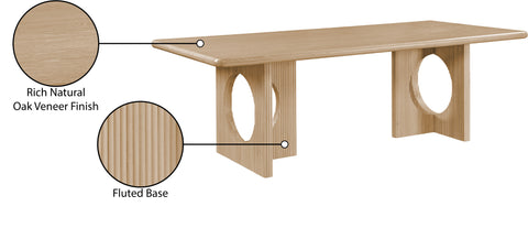 Florence 94" Natural Wood And Veneer Dining Table, 1 Piece
