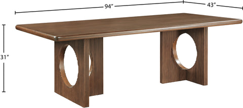 Florence 94" Walnut Wood And Veneer Dining Table, 1 Piece