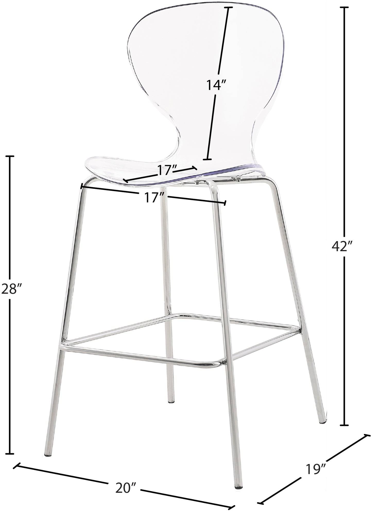 flynn chrome metal stool c