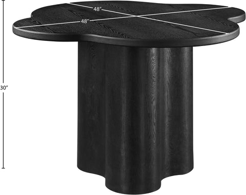 Amara 48" Black Ash Veneer Dining Table, 1 Piece