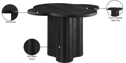 Amara 48" Black Ash Veneer Dining Table, 1 Piece