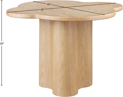 Amara 48" Natural Ash Veneer Dining Table, 1 Piece
