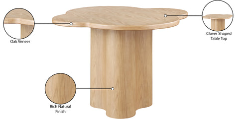 Amara 48" Natural Ash Veneer Dining Table, 1 Piece